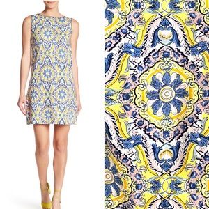 Betsey Johnson Yellow and Blue Patterned Dress